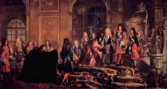 Rparation faite  Louis XIV par Francesco Maria Imperiale Lercari - dans la galerie des Glaces de Versailles - par Claude Guy Hall - chteau de Versailles